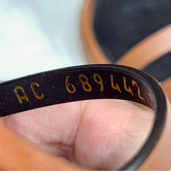 SAINT LAURENT CASSANDRA 100 SANDAL METAL YSL LOGO BROWN LEATHER SZ 39.5 NEW! - Picture 12 of 16